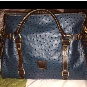 Dooney & Bourke Teal Ostrich Leather Satchel